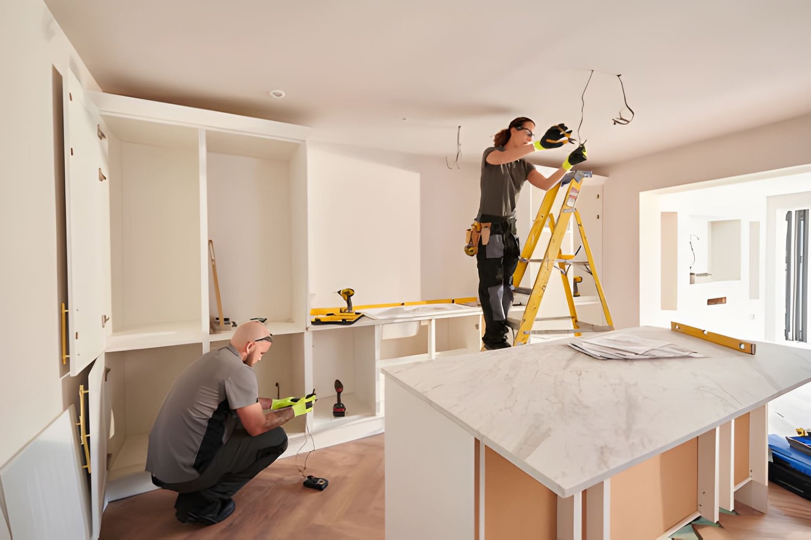 Updated electrical rough in during a kitchen remodeling project