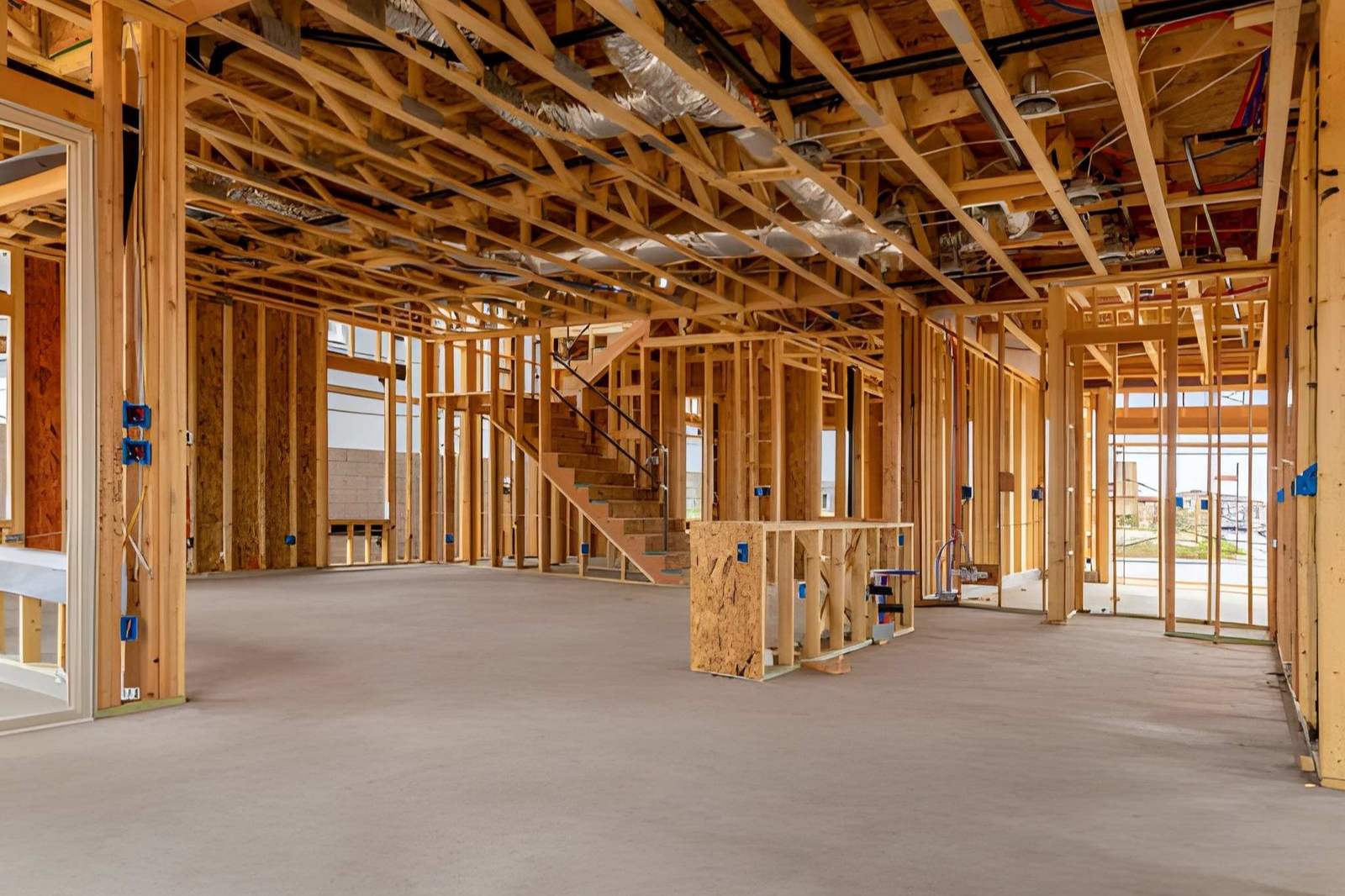Finished interior view of a new construction project