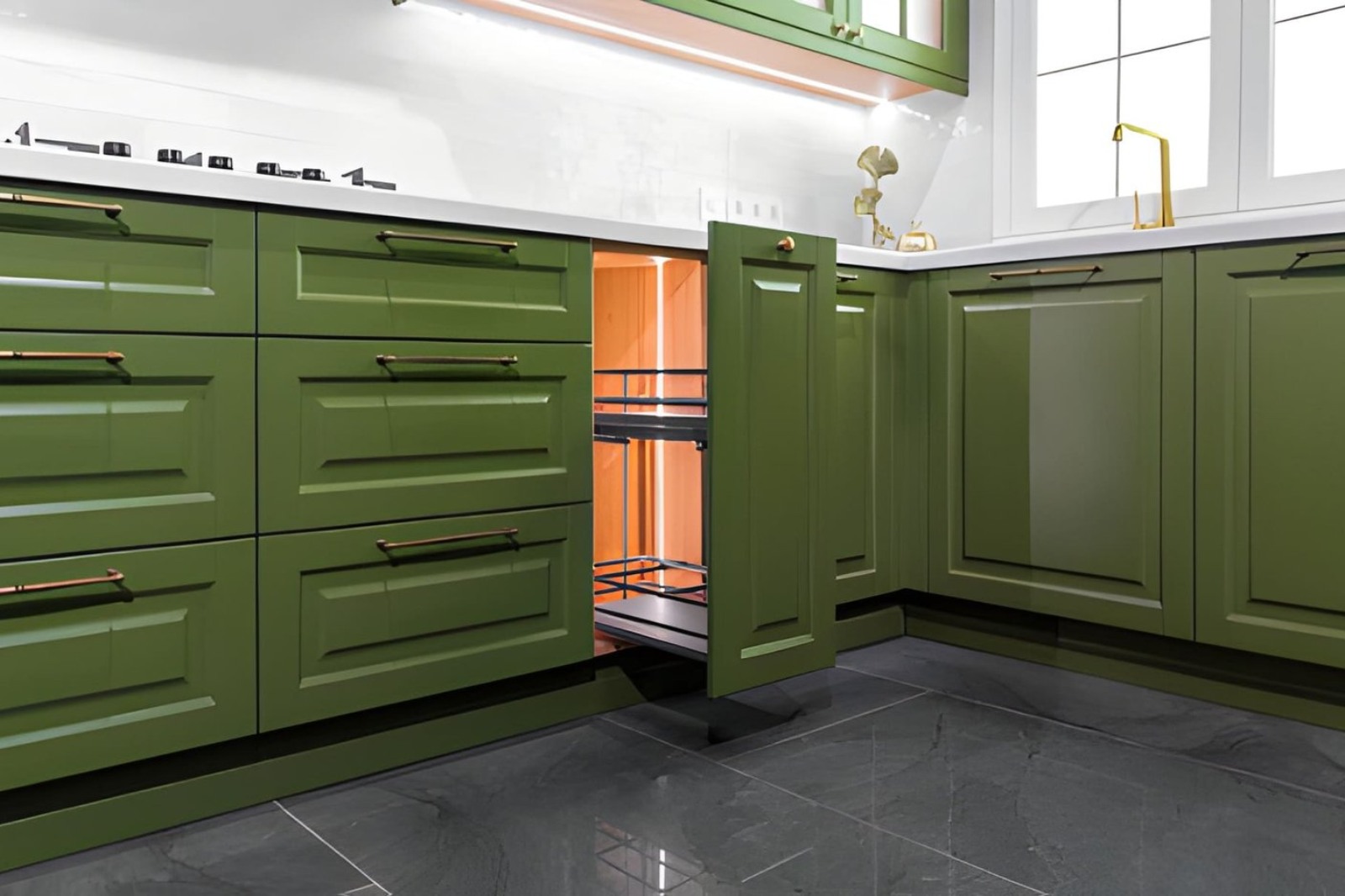 Floor to ceiling custom cabinets in a Victor, ID kitchen