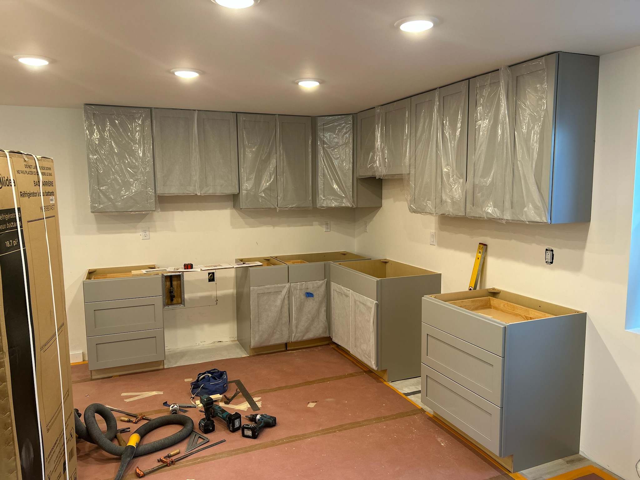 Remodeled open kitchen with custom cabinets in Victor, ID